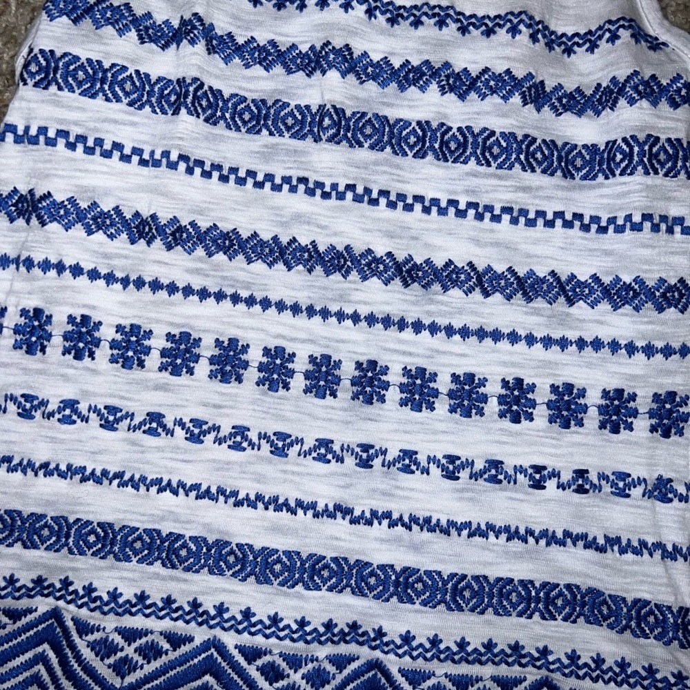 Sam Edelman Blue White Embroidered Tank Top Shirt size XS - Picture 2 of 3